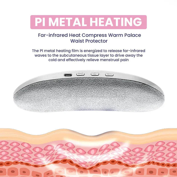 Portable Heating Pad for Period Cramps Relief with Heat & Massage