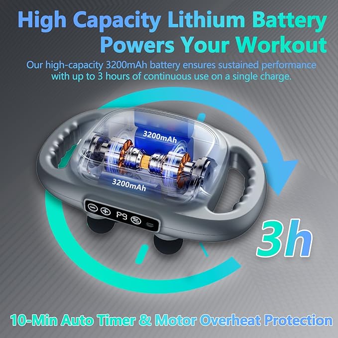 6-Head Fascia Muscle Massager Gun – Deep Tissue Relief for Back, Waist, and Legs