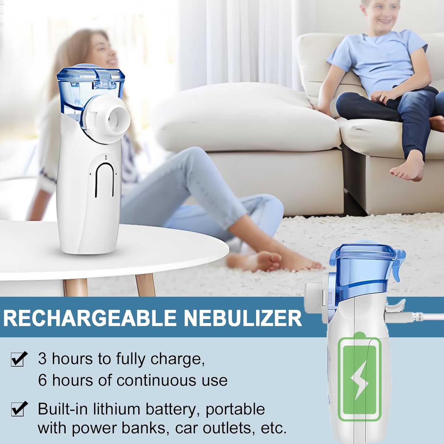 Mesh Portable Nebulizer Machine – Portable Nebulizer for Kids & Adults | Nebulizer Machine with Gift | Mesh Nebulizer Machine for Kids Low Price | Portable Nebulizer for Home Use