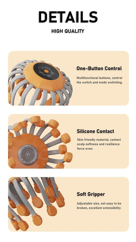 Electric Octopus Scalp Massager – Smart Multi-Point Claw Head for Relaxation