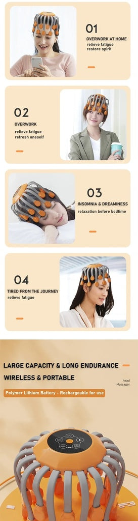Electric Octopus Scalp Massager – Smart Multi-Point Claw Head for Relaxation
