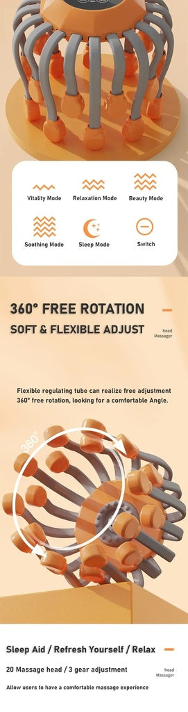 Electric Octopus Scalp Massager – Smart Multi-Point Claw Head for Relaxation