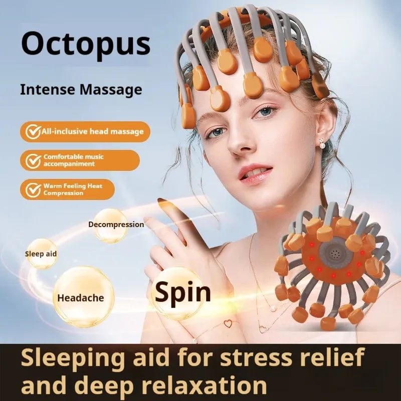 Electric Octopus Scalp Massager – Smart Multi-Point Claw Head for Relaxation