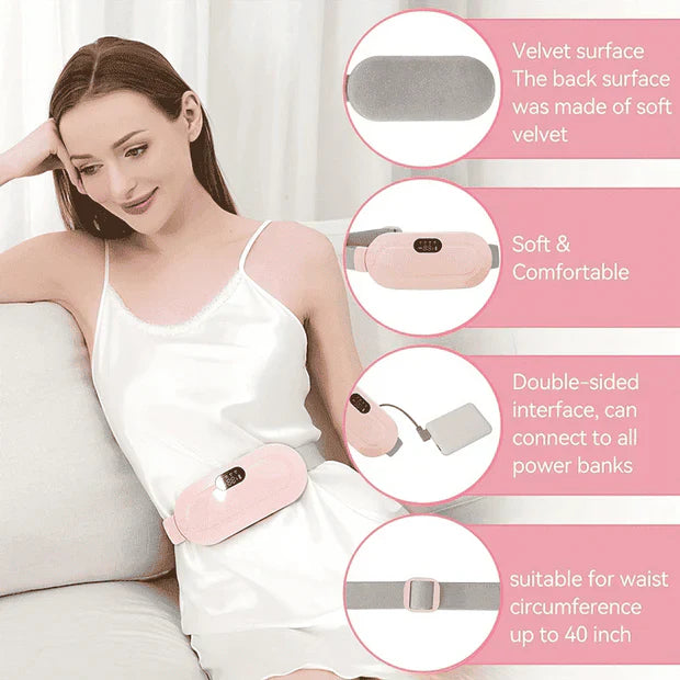 Portable Heating Pad for Period Cramps Relief with Heat & Massage