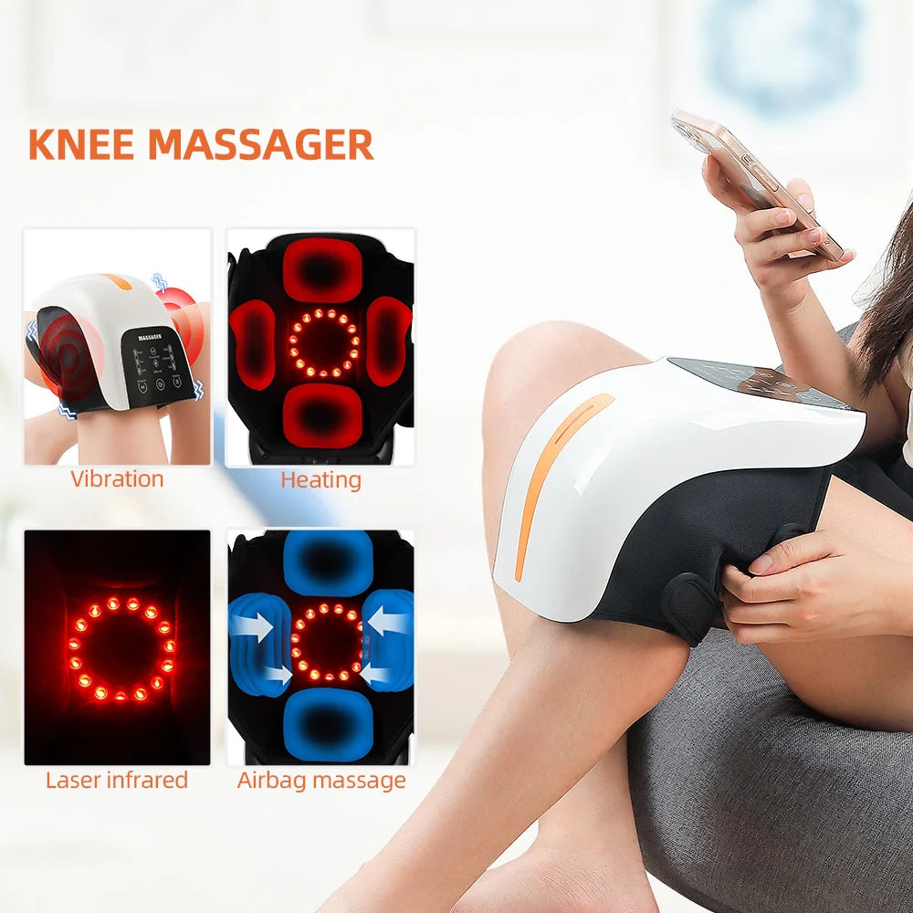 Cordless Smart Knee Massager – Vibration Therapy for Joint Pain Relief
