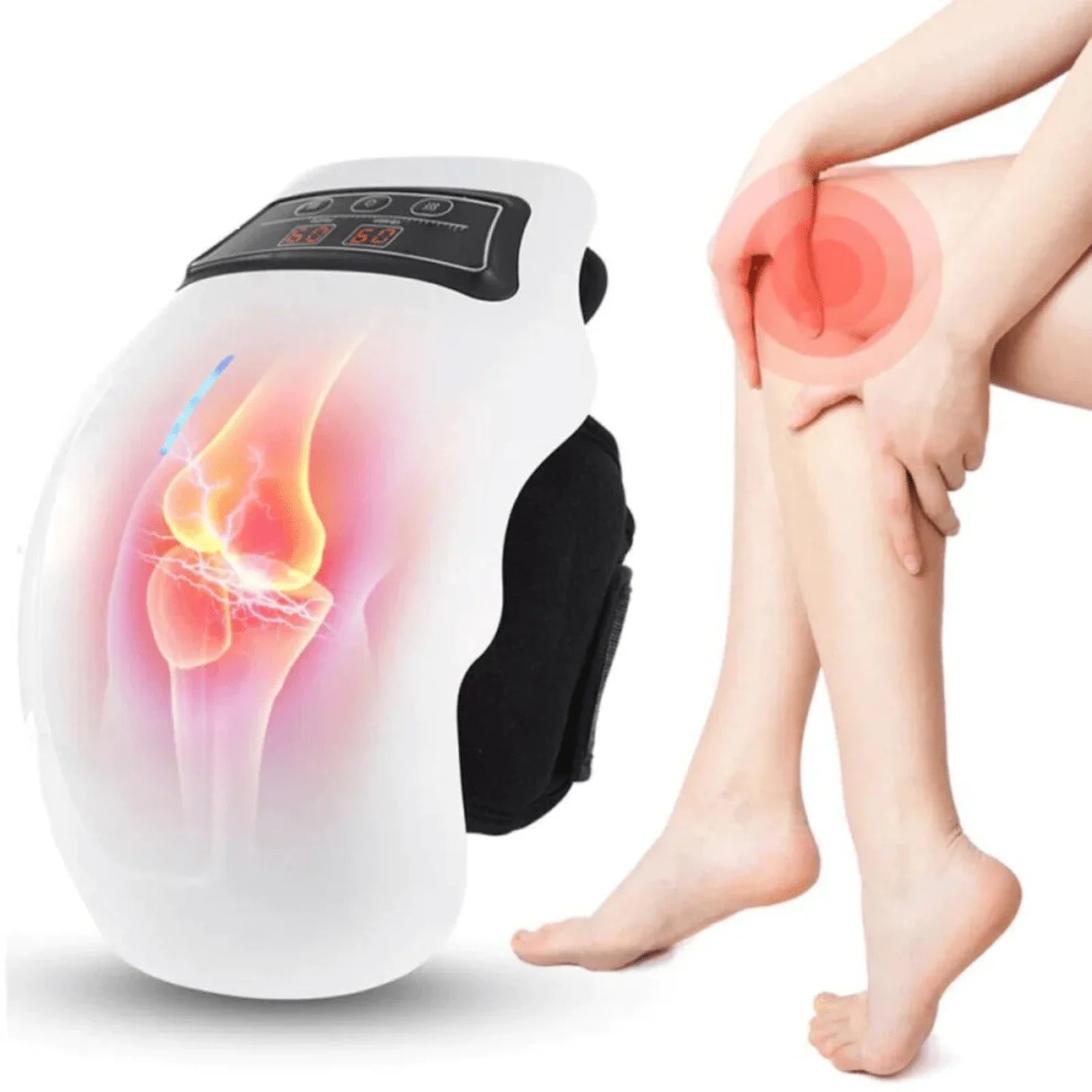 Cordless Smart Knee Massager – Vibration Therapy for Joint Pain Relief