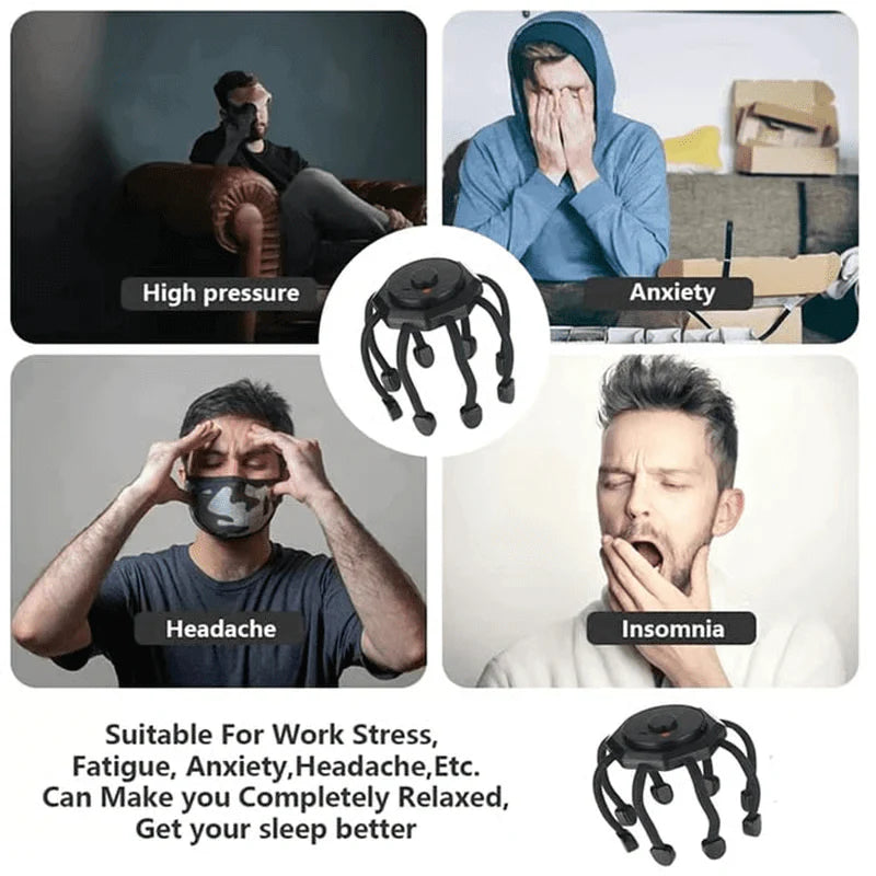 Electric Octopus Scalp Massager – Smart Multi-Point Claw Head for Relaxation