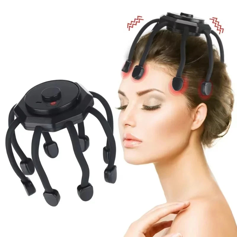 Electric Head Massager – Octopus Scalp Relaxer with 5 Modes & Red Light Therapy