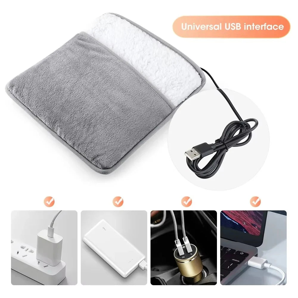Electric Foot Warmer Pad – USB Heated Plush Mat for Cozy Winter Comfort