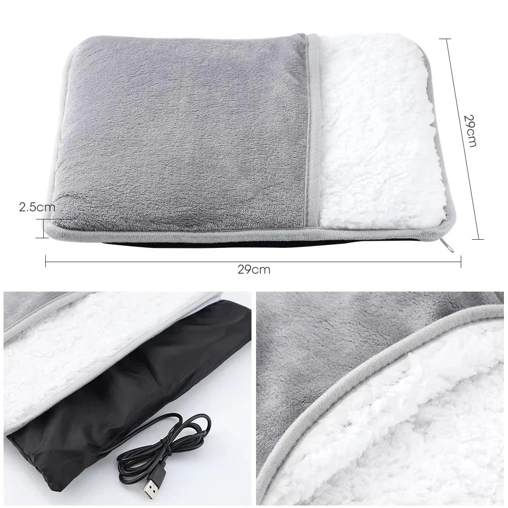 Electric Foot Warmer Pad – USB Heated Plush Mat for Cozy Winter Comfort